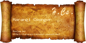Harangi Csongor névjegykártya